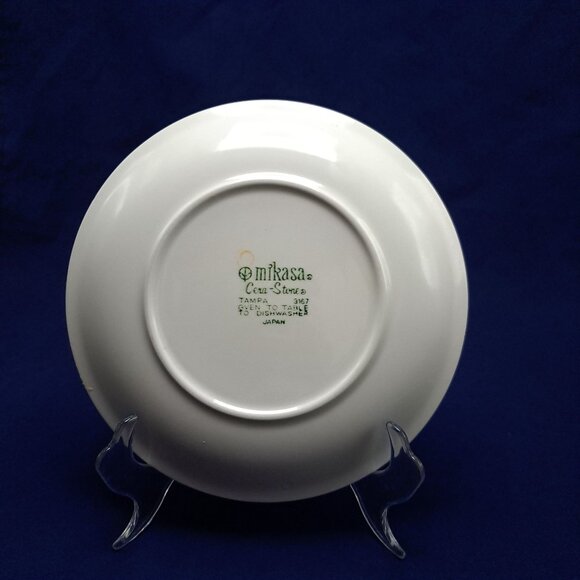 Mikasa Tampa Stone Salad Plate Yellow Green Floral Design Japan - Picture 8 of 8